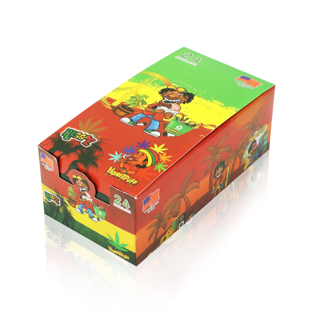 HONEYPUFF Rasta Style Rolling Papers with Rolling Tips, 1 1/4 Size Rolling Paper, Natural Slow Burning Papers, 50 PCS