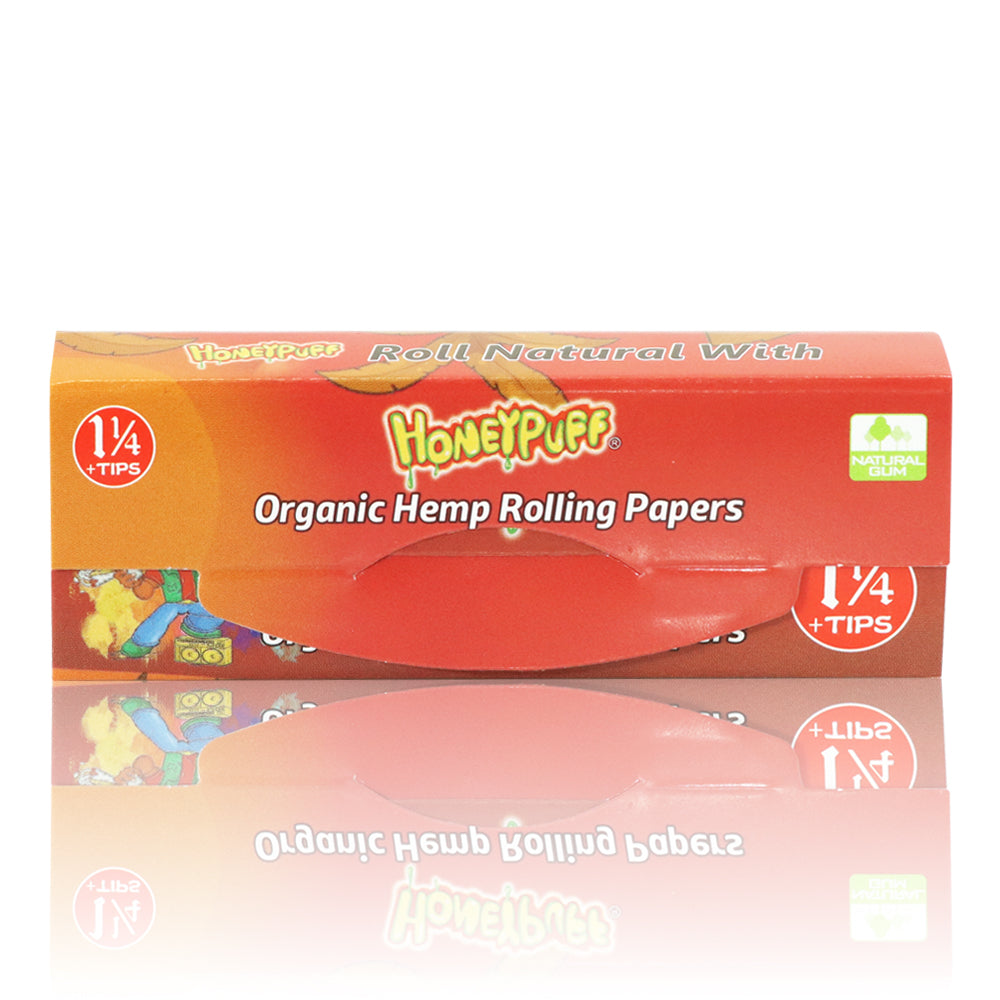 HONEYPUFF Rasta Style Rolling Papers with Rolling Tips, 1 1/4 Size Rolling Paper, Natural Slow Burning Papers, 50 PCS