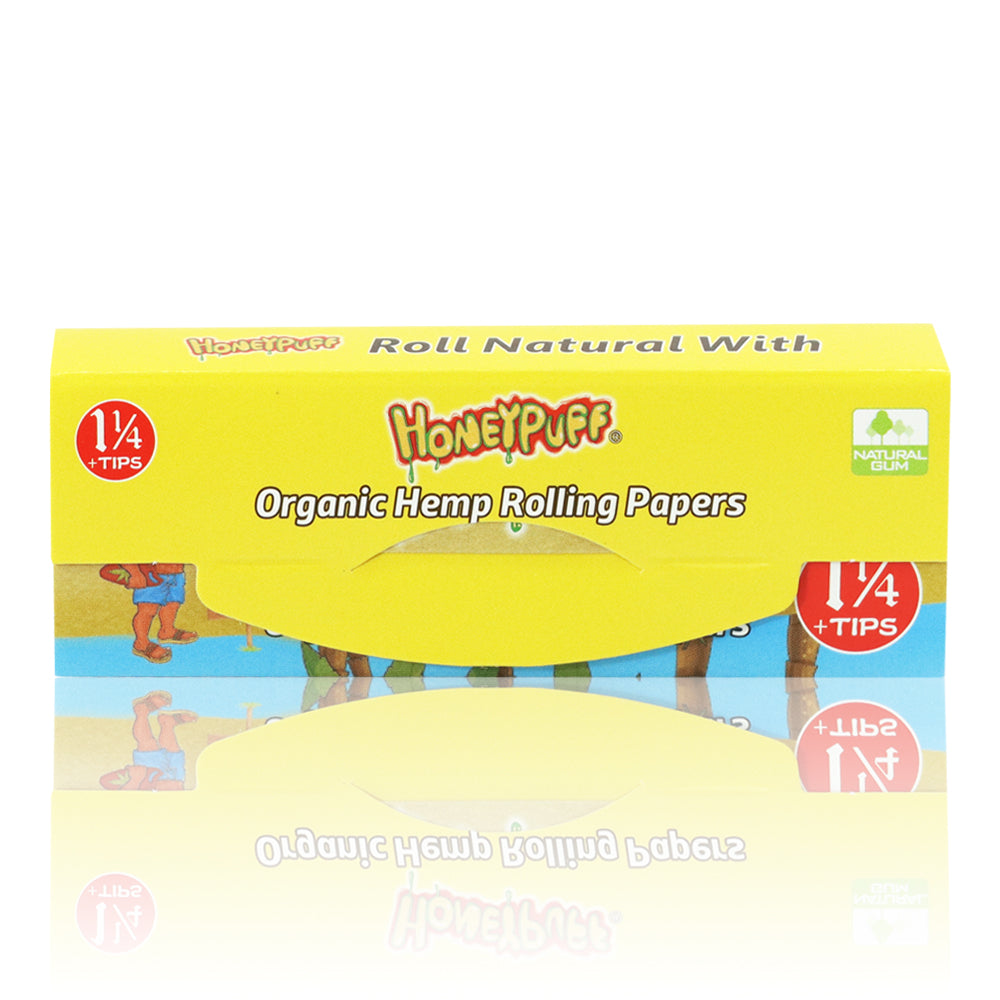 HONEYPUFF Rasta Style Rolling Papers with Rolling Tips, 1 1/4 Size Rolling Paper, Natural Slow Burning Papers, 50 PCS