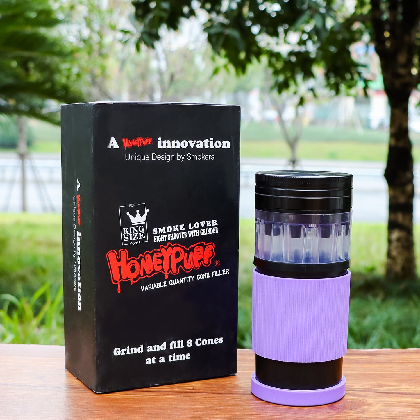 HONEYPUFF Plastic Herb Grinder With Cone Pre Rolled Cones Holder, 70 mm 5 Lay Smoker Grinders