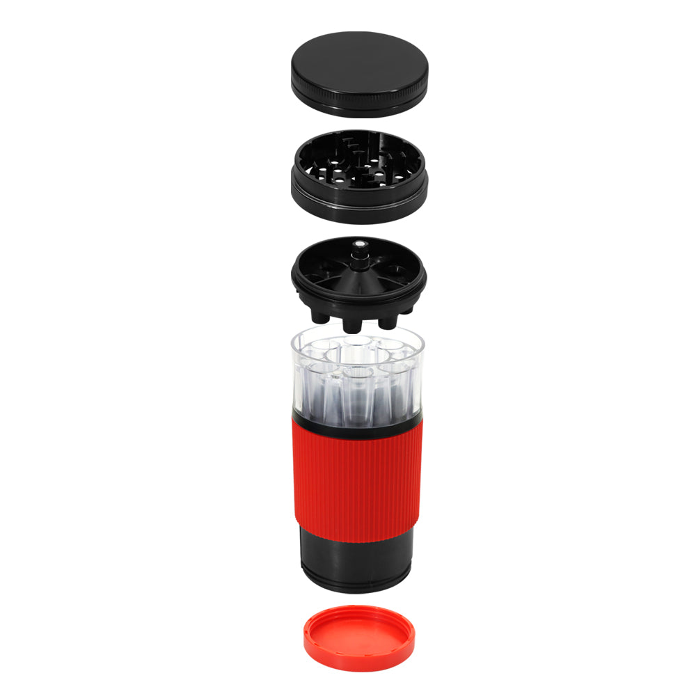 HONEYPUFF Plastic Herb Grinder With Cone Pre Rolled Cones Holder, 70 mm 5 Lay Smoker Grinders
