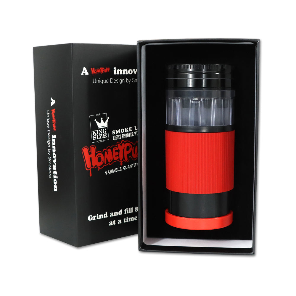 HONEYPUFF Plastic Herb Grinder With Cone Pre Rolled Cones Holder, 70 mm 5 Lay Smoker Grinders