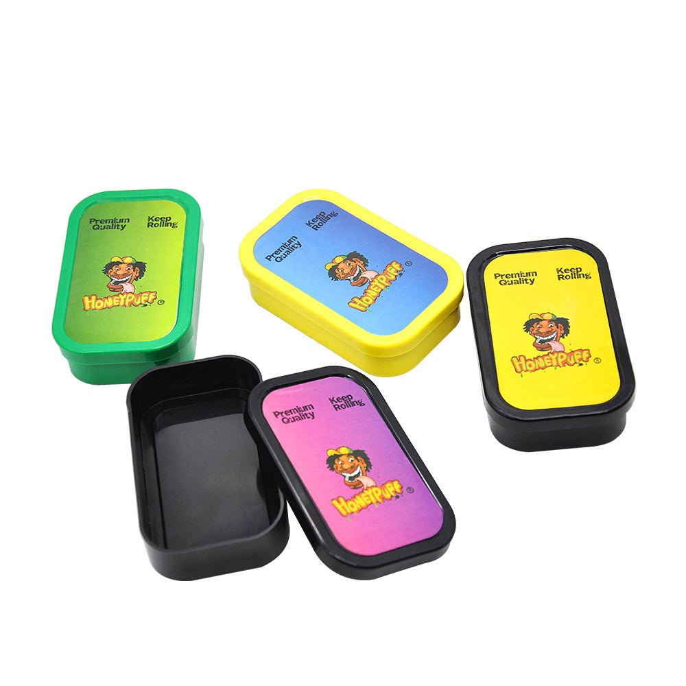 HONEYPUFF Smoking Storage Box, Colorful Plastic Cigarette Stash Case, 101 x 59 mm Cigar Storage Box