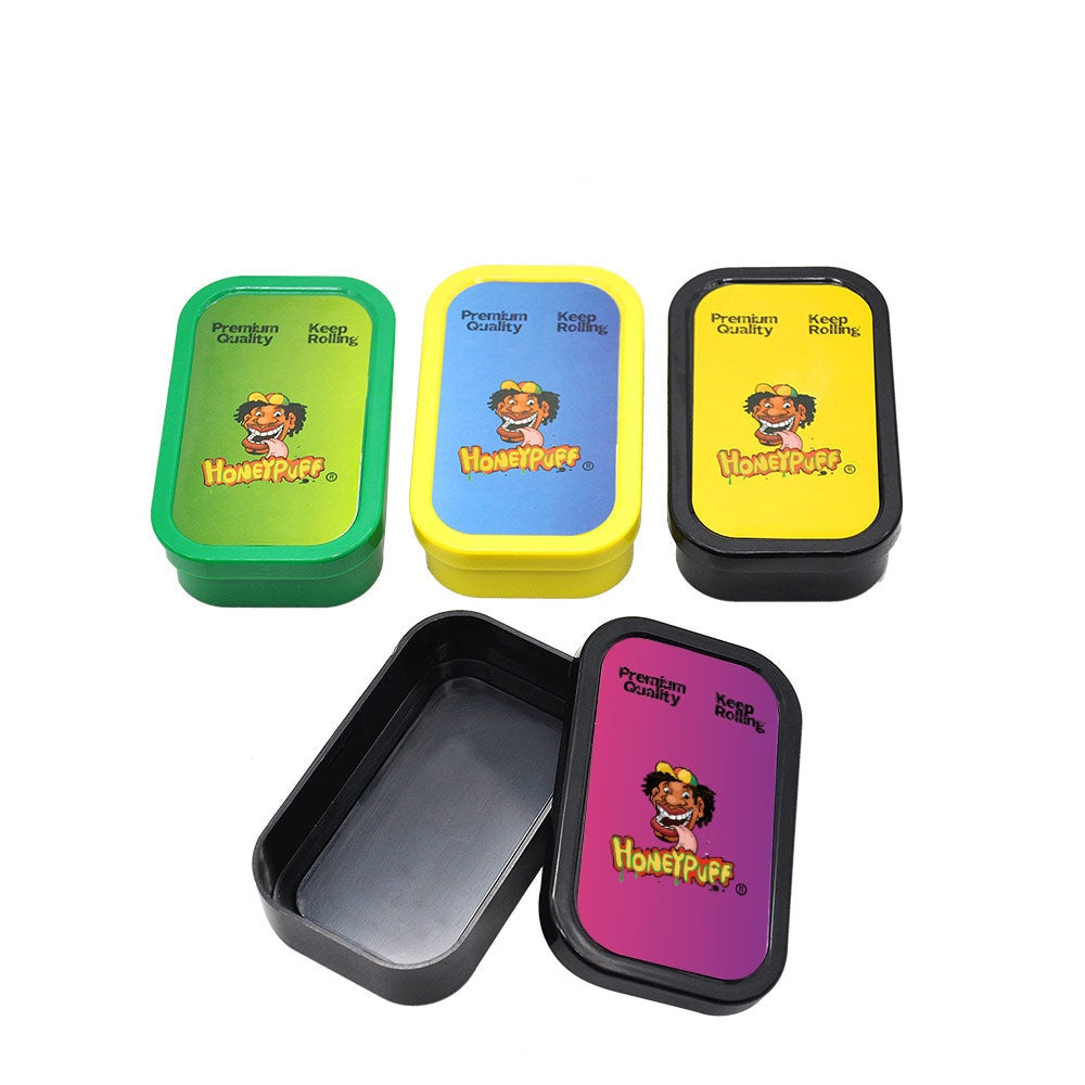 HONEYPUFF Smoking Storage Box, Colorful Plastic Cigarette Stash Case, 101 x 59 mm Cigar Storage Box