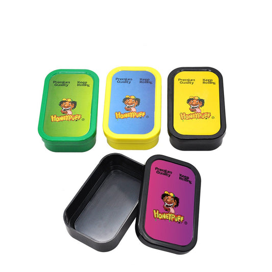 HONEYPUFF Smoking Storage Box, Colorful Plastic Cigarette Stash Case, 101 x 59 mm Cigar Storage Box