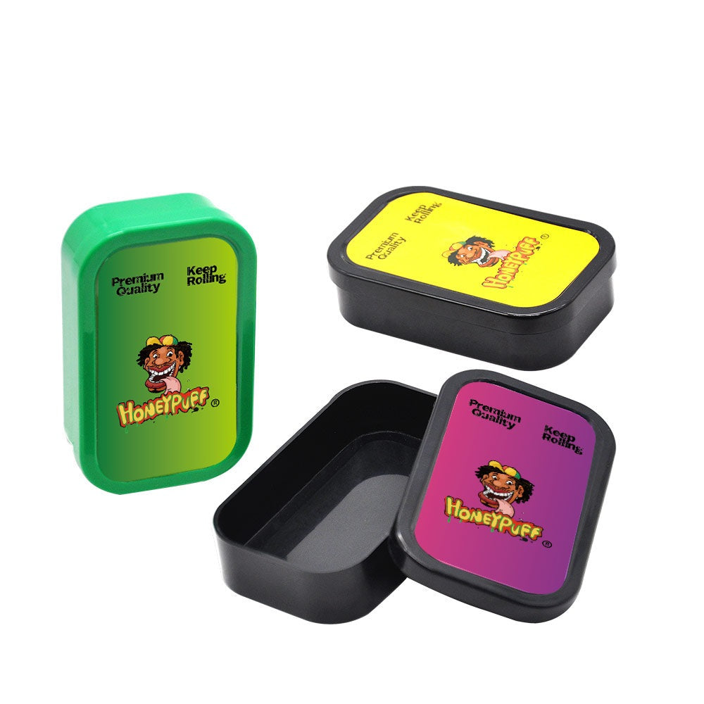 HONEYPUFF Smoking Storage Box, Colorful Plastic Cigarette Stash Case, 101 x 59 mm Cigar Storage Box