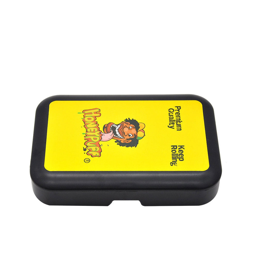 HONEYPUFF Plastic Storage Case, Flip Cover with Paper Clip Tobacco Stash Box, 110 x 75 mm Cigarette Storage Case