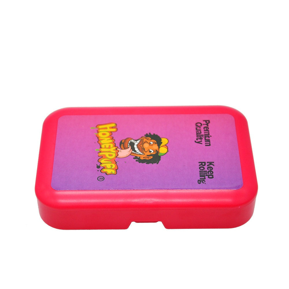 HONEYPUFF Plastic Storage Case, Flip Cover with Paper Clip Tobacco Stash Box, 110 x 75 mm Cigarette Storage Case
