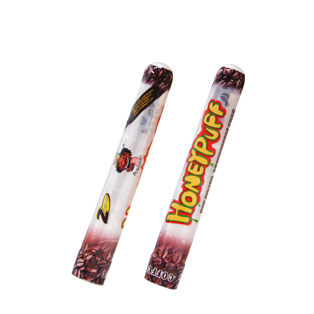 HONEYPUFF 1 1/4 Größe Kaffeegeschmack Vorgerollte Tüten, durchsichtige Zigarettenpapiere, 2 Stück/Tube, 24 Tuben/Box