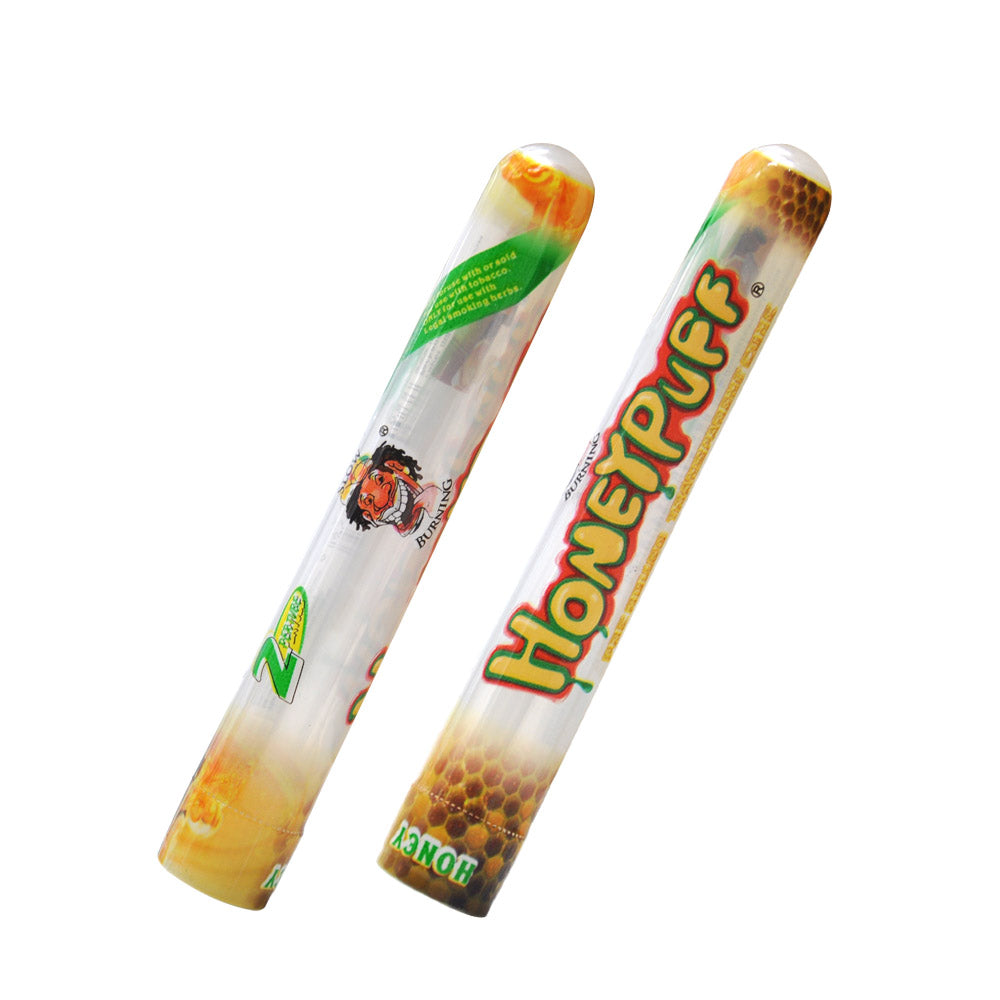 HONEYPUFF Vorgerollte Tüten mit Honiggeschmack, durchsichtige Zigarettenpapiere, vorgerollte Zigarettenpapiere der Größe 1 1/4 mit Tips, 2 Stück pro Tube