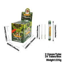 Load image into Gallery viewer, HONEYPUFF Cannabis Flavor Pre Rolled Cones, Clear Rolling Papers, King Size Pre Rolled Rolling Paper with Tips, 2 PCS per Tube