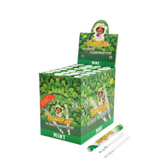 HONEYPUFF Mint Flavored Pre Rolled Cones, King Size Pre Rolled Rolling Paper with Tips, Transparent & Slow Burning Rolled Paper, 2 PCS per Tube