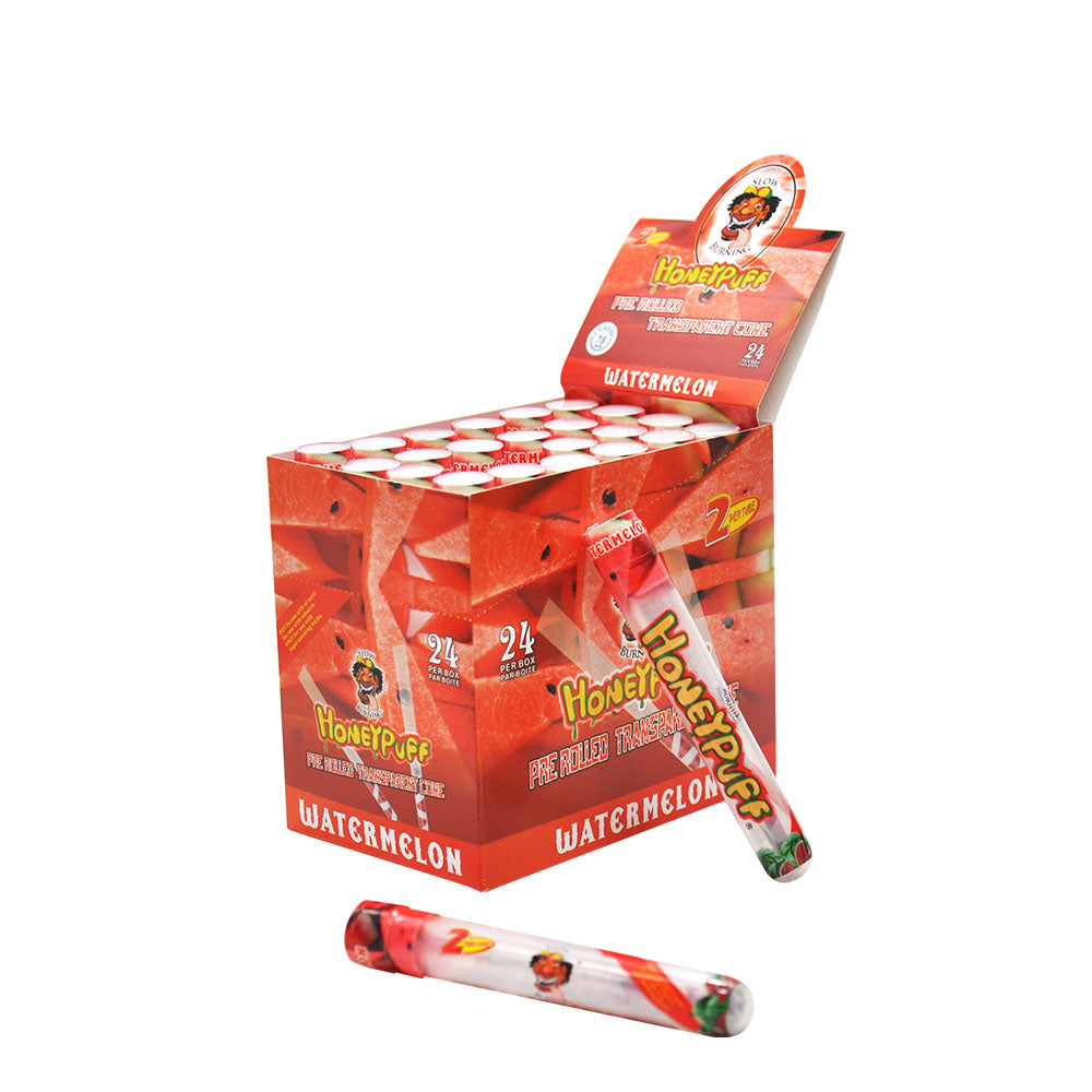 HONEYPUFF Watermelon Flavor Pre Rolled Cones, Clear Rolling Papers, King Size Pre Rolled Rolling Paper with Tips, 2 PCS per Tube