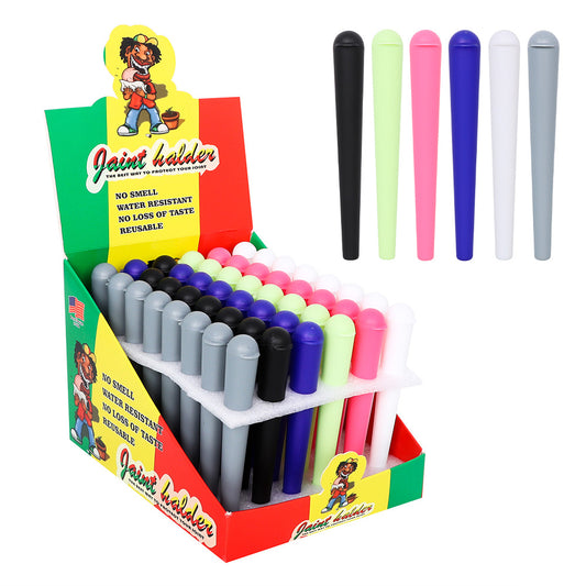 HONEYPUFF 120 mm Plastic Pre Roll Cigarette Case, Smell Proof Colorful Paper Cones, 48 PCS / Box