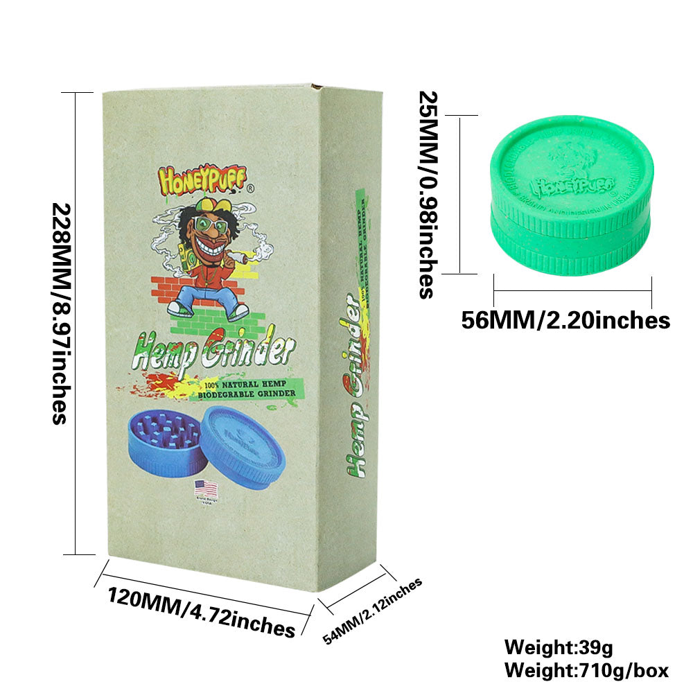 HONEYPUFF Biodegradable Plastic Herb Grinder, 56 mm 2 Lay Tobacco Grinder, Portable Weed Grinders