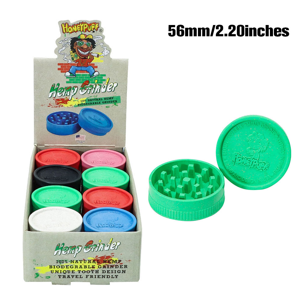 HONEYPUFF Biodegradable Plastic Herb Grinder, 56 mm 2 Lay Tobacco Grinder, Portable Weed Grinders