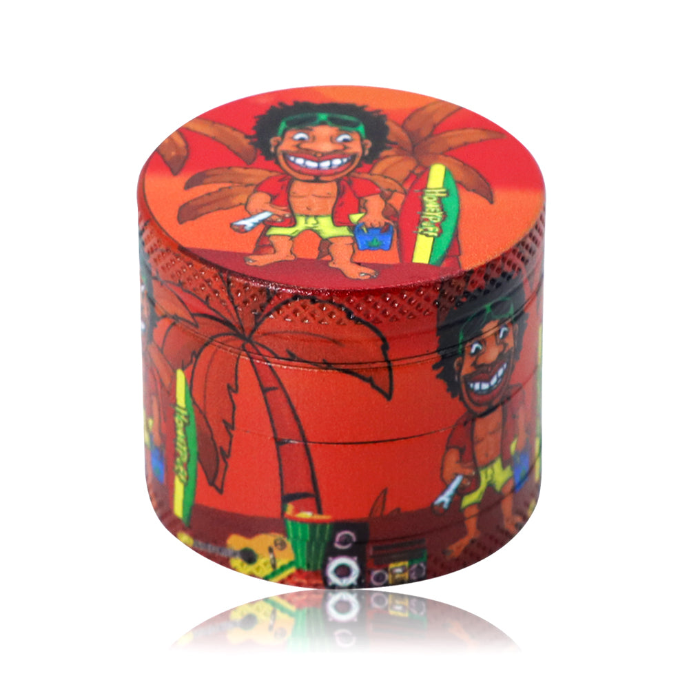 HONEYPUFF 40 mm Zinc Metal Herb Grinder, Rasta Style 4 Lay Smoker Grinder, 6 PCS / Box