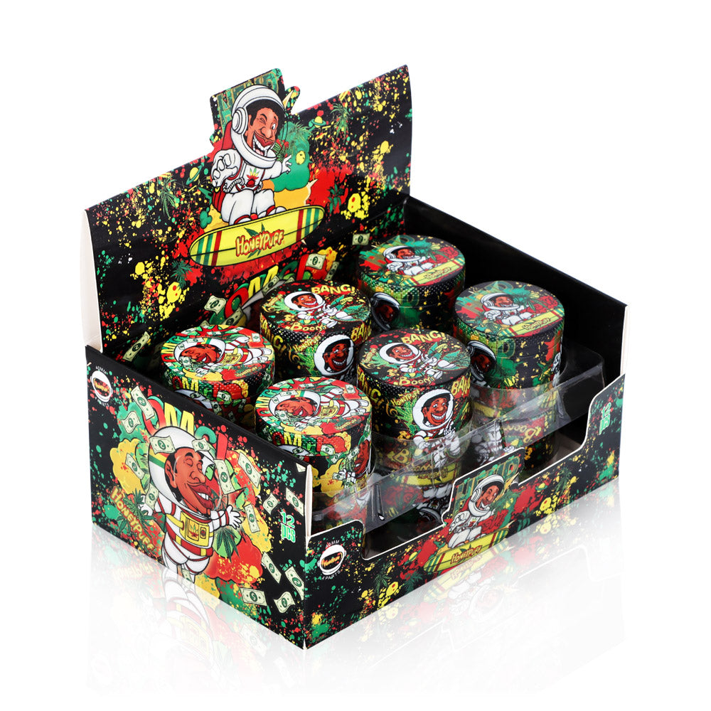 HOENYPUFF 40 mm Zinc Alloy Herb Grinder, 4 Layers Metal Tobacco Grinder, Black Weed Grinder, 6 PCS / Box