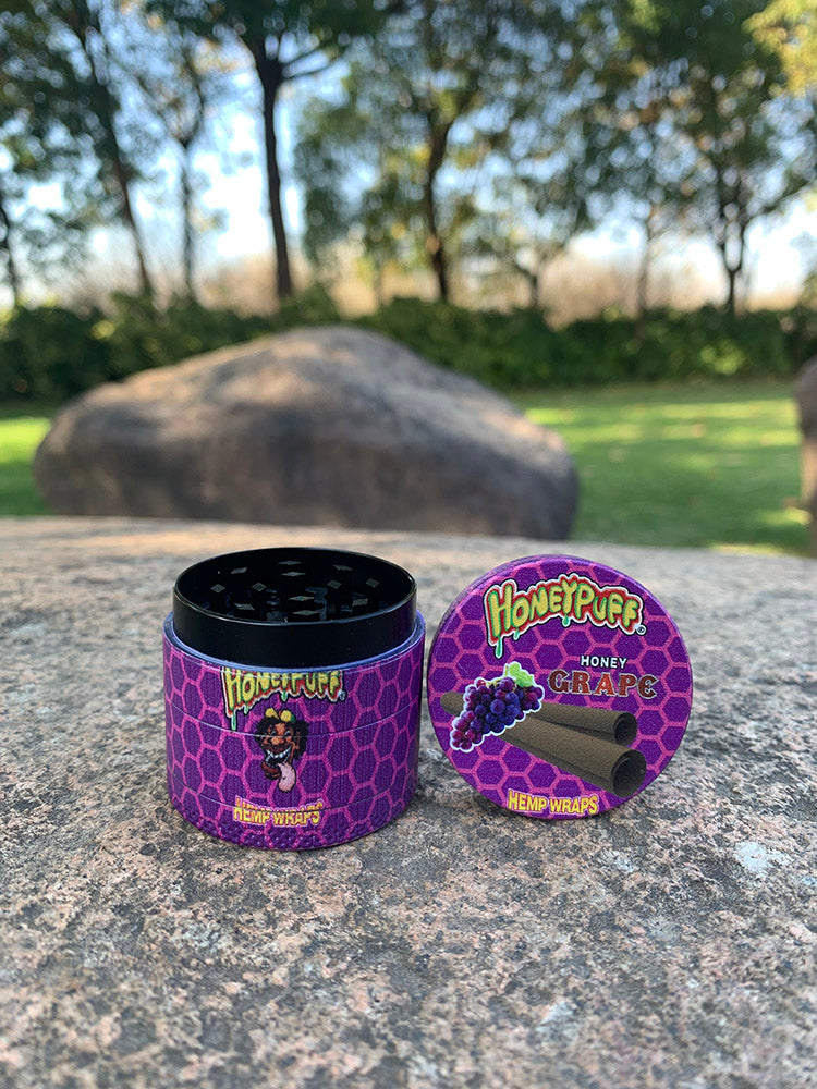 HONEYPUFF 4 Lay Zinc Metal Tobacco Grinder, 63 mm Herb Grinder, Easy Clean Herb Grinders