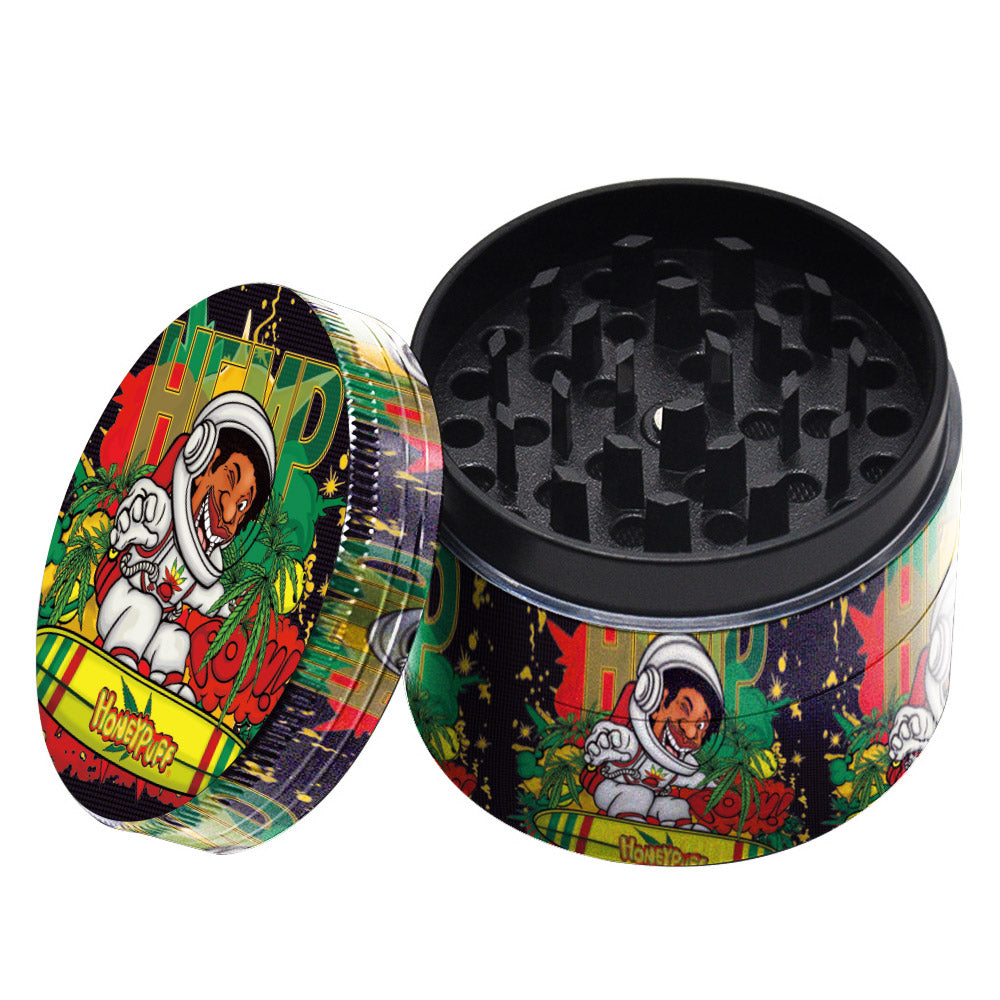 HONEYPUFF 50 mm Zinc Alloy Smoker Grinder, 4 Lay Metal Herb Crusher, 12 PCS / Box