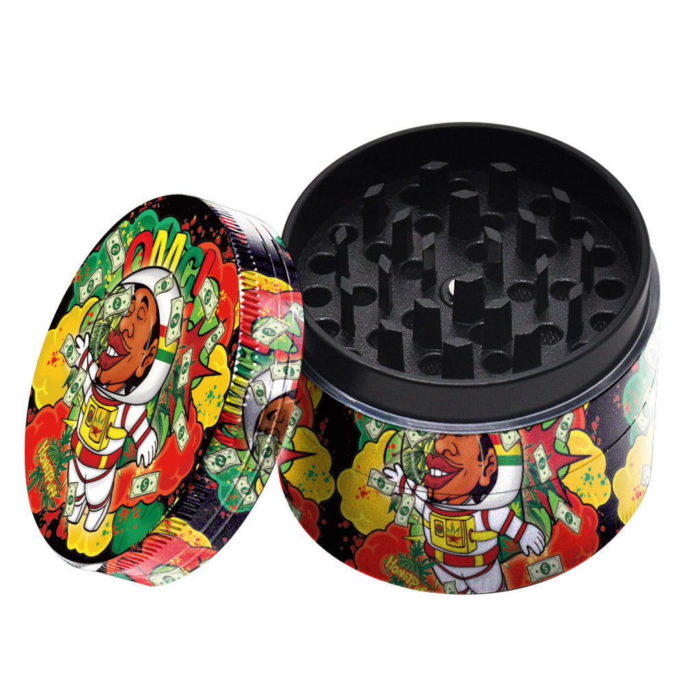 HONEYPUFF 50 mm Zinc Alloy Smoker Grinder, 4 Lay Metal Herb Crusher, 12 PCS / Box