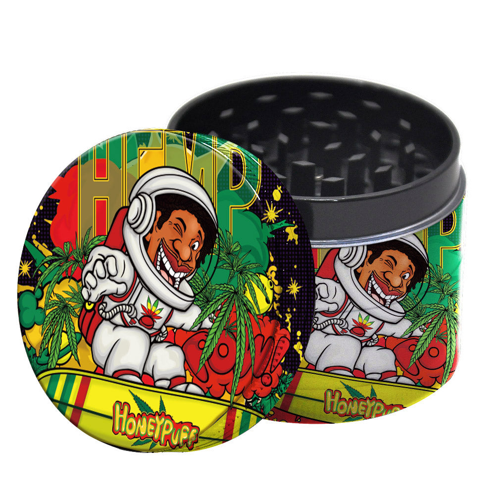 HONEYPUFF 50 mm Zinc Alloy Smoker Grinder, 4 Lay Metal Herb Crusher, 12 PCS / Box