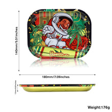 Load image into Gallery viewer, HONEYPUFF Metal Herb Tray with Magnetic Lid Tobacco Rolling Tray Tinplate Plate Discs For Smoke Cigarette