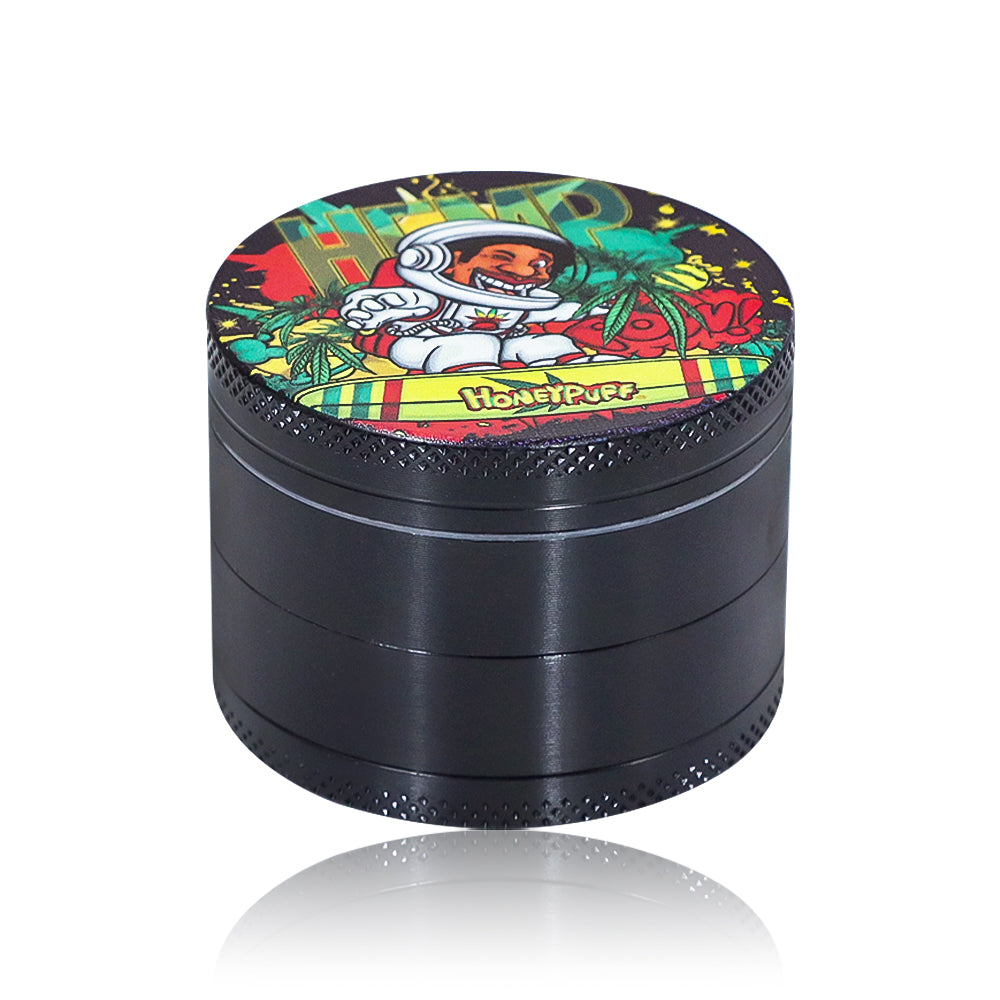 HONEYPUFF Rolling Tray Kit, 7” x 5.5 “ Size Metal Tolling Tray, 4 Lay Zinc Alloy Herb Grinder, Skull Shape Glass Ashtray, Glass Tobacco Pipe With Metal Bowl