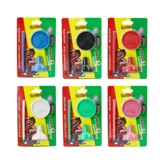 HONEYPUFF Portable Plastic Herb Grinder Kit, 2 Lay Ø 42 Tobacco Grinder, 32 mm Funnel, 91 mm Joint Holder
