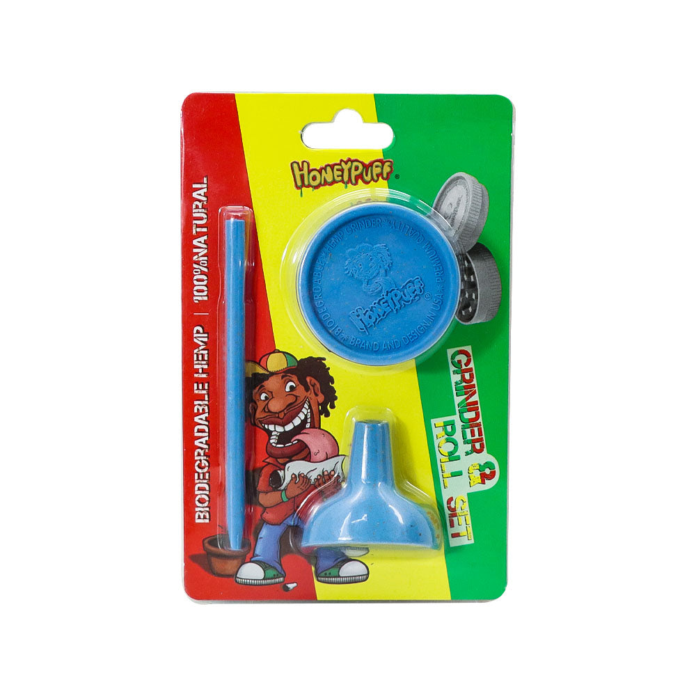 HONEYPUFF Portable Plastic Herb Grinder Kit, 2 Lay Ø 42 Tobacco Grinder, 32 mm Funnel, 91 mm Joint Holder