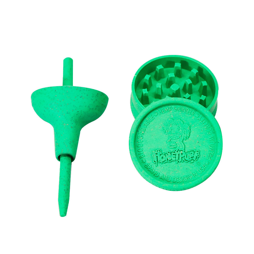 HONEYPUFF Portable Plastic Herb Grinder Kit, 2 Lay Ø 42 Tobacco Grinder, 32 mm Funnel, 91 mm Joint Holder