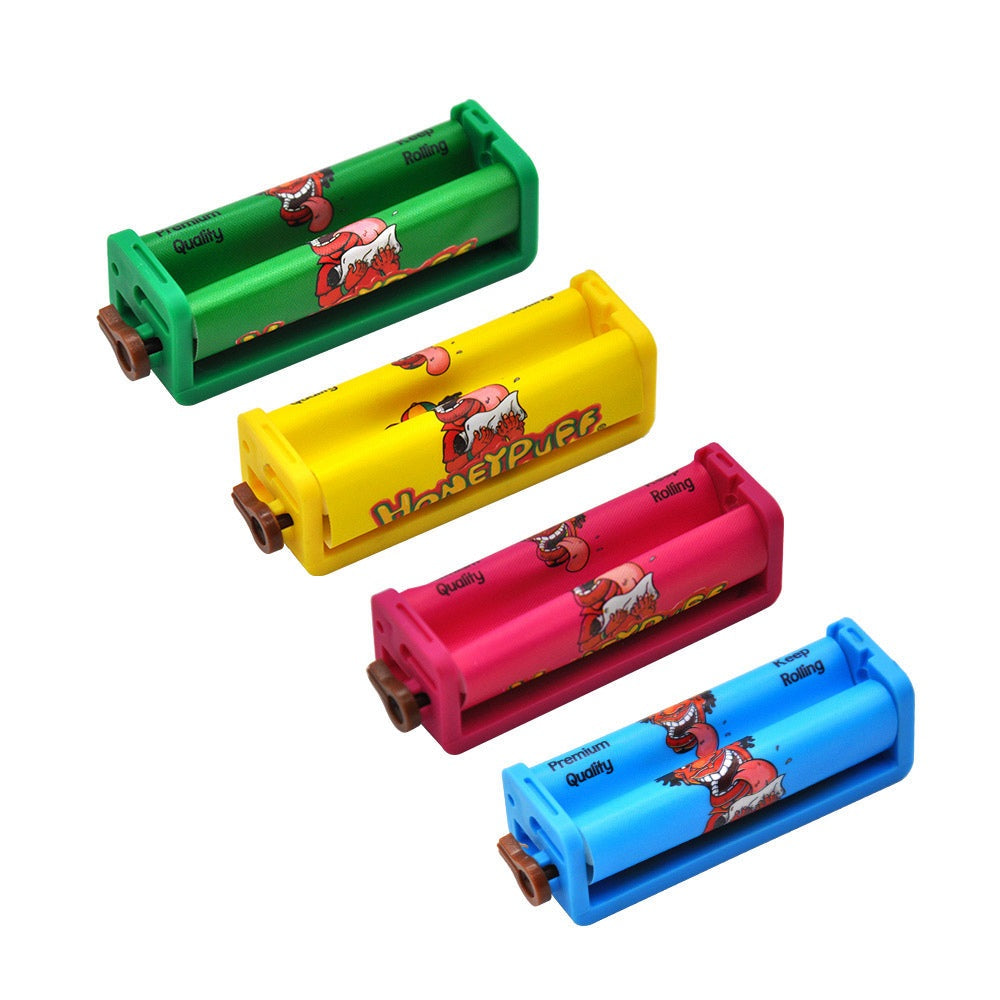 HONEYPUFF 70 mm Size Plastic Cigarette Rolling Machine, Colorful Rolling Paper Machine, 12 PCS / Box