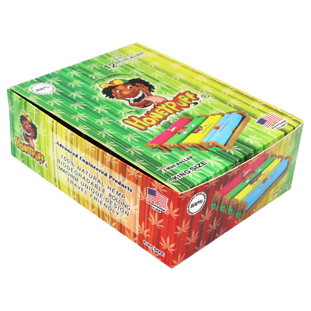 HONEYPUFF Biodegradable Plastic Cigarette Rolling Machine, King Size Rolling Machine, Colorful Rolling Machine, 12 PCS / Box