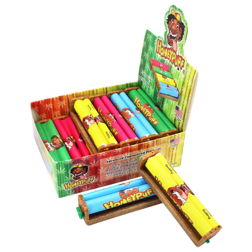 HONEYPUFF Biodegradable Plastic Cigarette Rolling Machine, King Size Rolling Machine, Colorful Rolling Machine, 12 PCS / Box