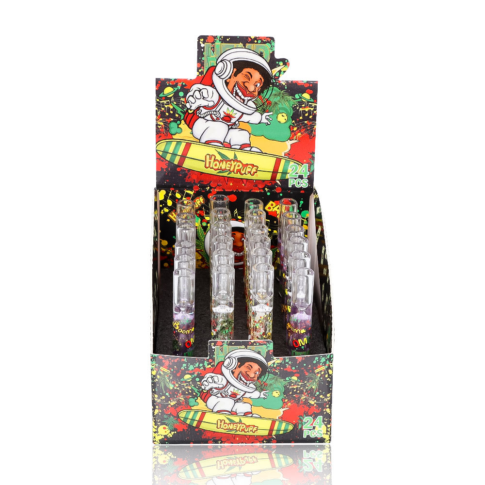 HONEYPUFF Glass One Hitter, 103 mm Glass Smoking Tobacco Pipes, Easy Clean Tobacco Pipes, 24 PCS