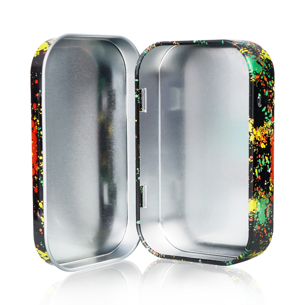 HONEYPUFF Tinplate Tobacco Storage Metal Tin, 100 x 64 x 21 Mm Size Portable Storage Box, 24 PCS / Box