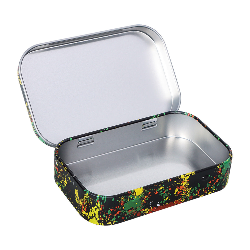 HONEYPUFF Tinplate Tobacco Storage Metal Tin, 100 x 64 x 21 Mm Size Portable Storage Box, 24 PCS / Box