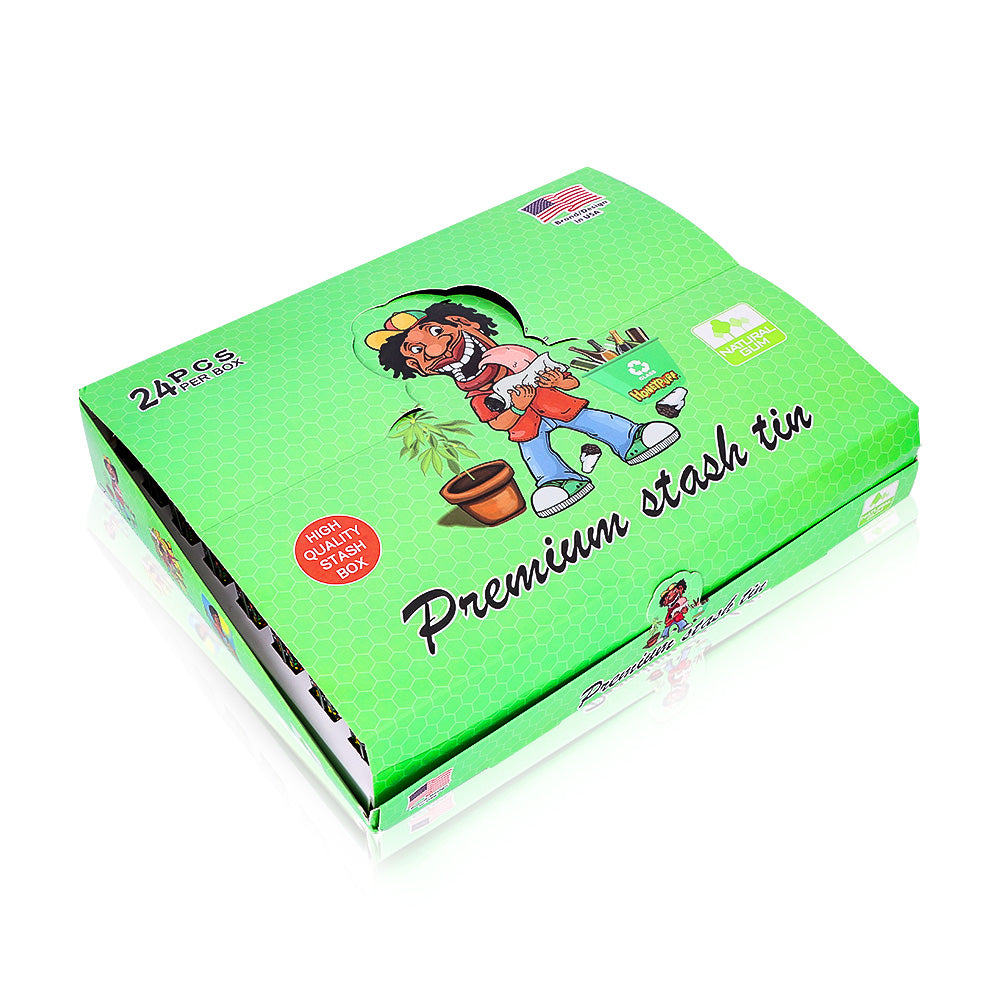 HONEYPUFF Tinplate Tobacco Storage Metal Tin, 100 x 64 x 21 Mm Size Portable Storage Box, 24 PCS / Box