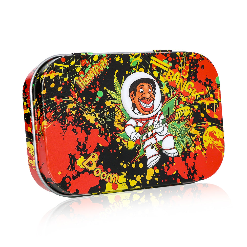 HONEYPUFF Tinplate Tobacco Storage Metal Tin, 100 x 64 x 21 Mm Size Portable Storage Box, 24 PCS / Box