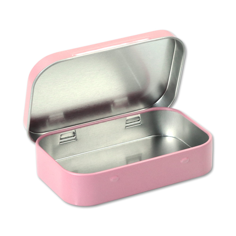 HONEYPUFF Tinplate Tobacco Storage Box, Three Color ( Blue, Green, Pink ) Metal Tin, 100 x 65 x 20 mm Size Portable Storage Box, 24 PCS / Box