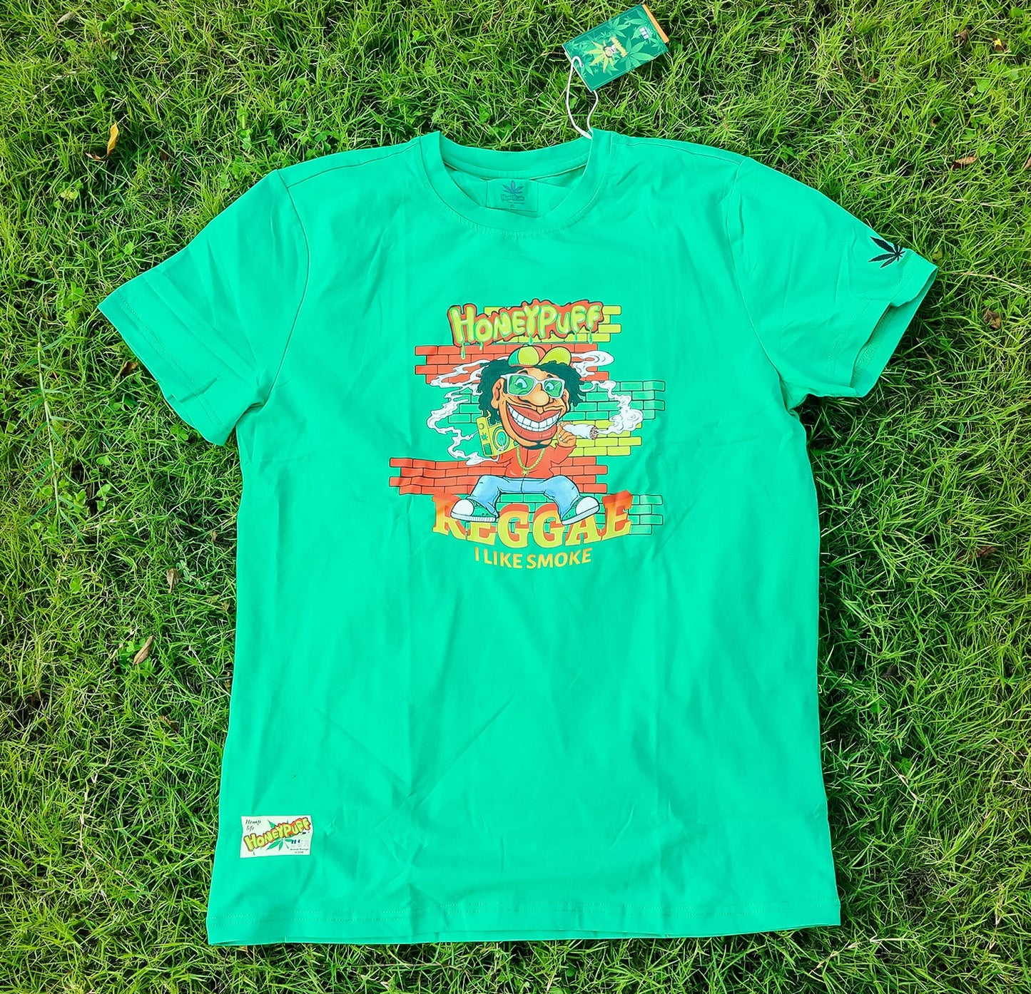 HONEYPUFF Men’s Green T Shirt, Comfortable Short Sleeve Shirt
