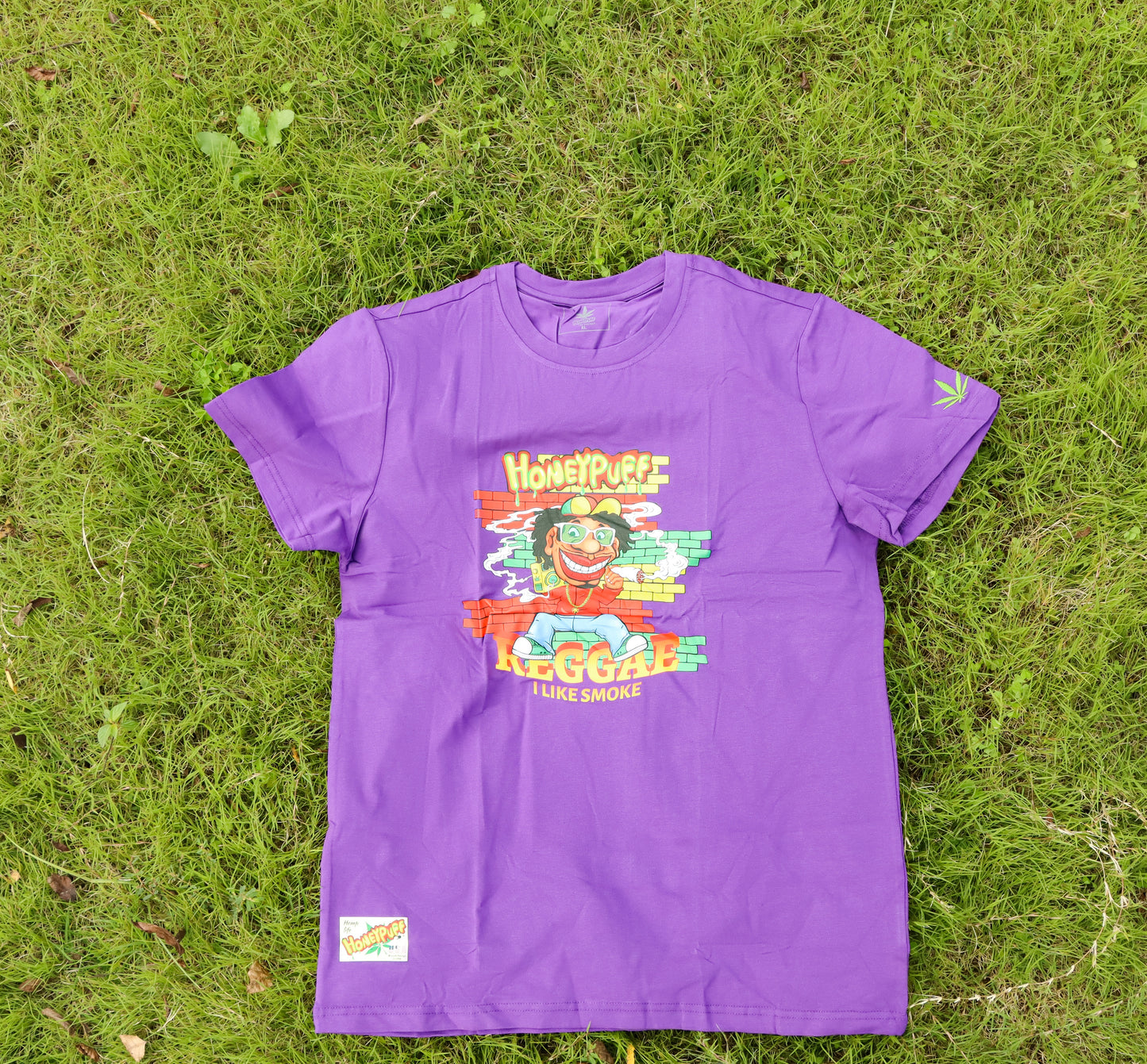 HONEYPUFF Men’s Purple T Shirt, Comfortable Short Sleeve Shirt