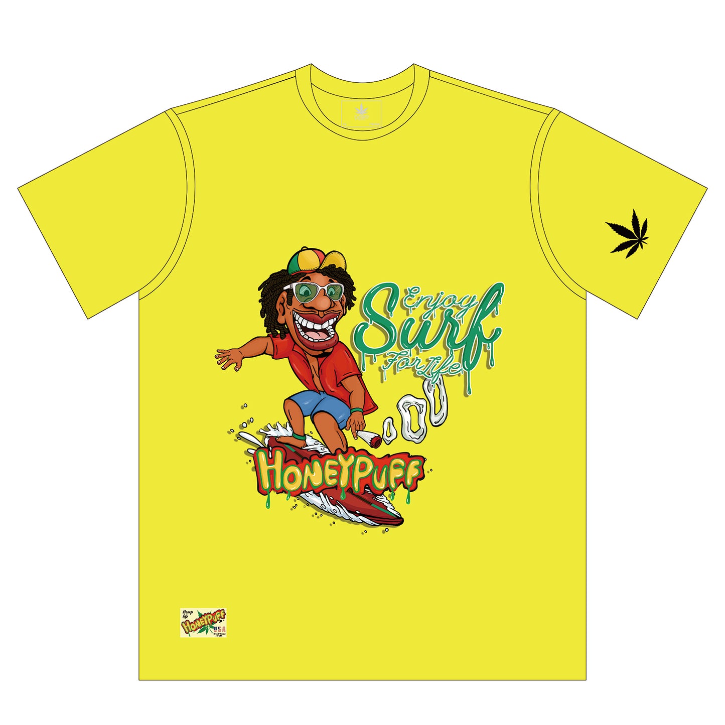 HONEYPUFF Men’s Yellow T Shirt, Comfortable Short Sleeve Shirt