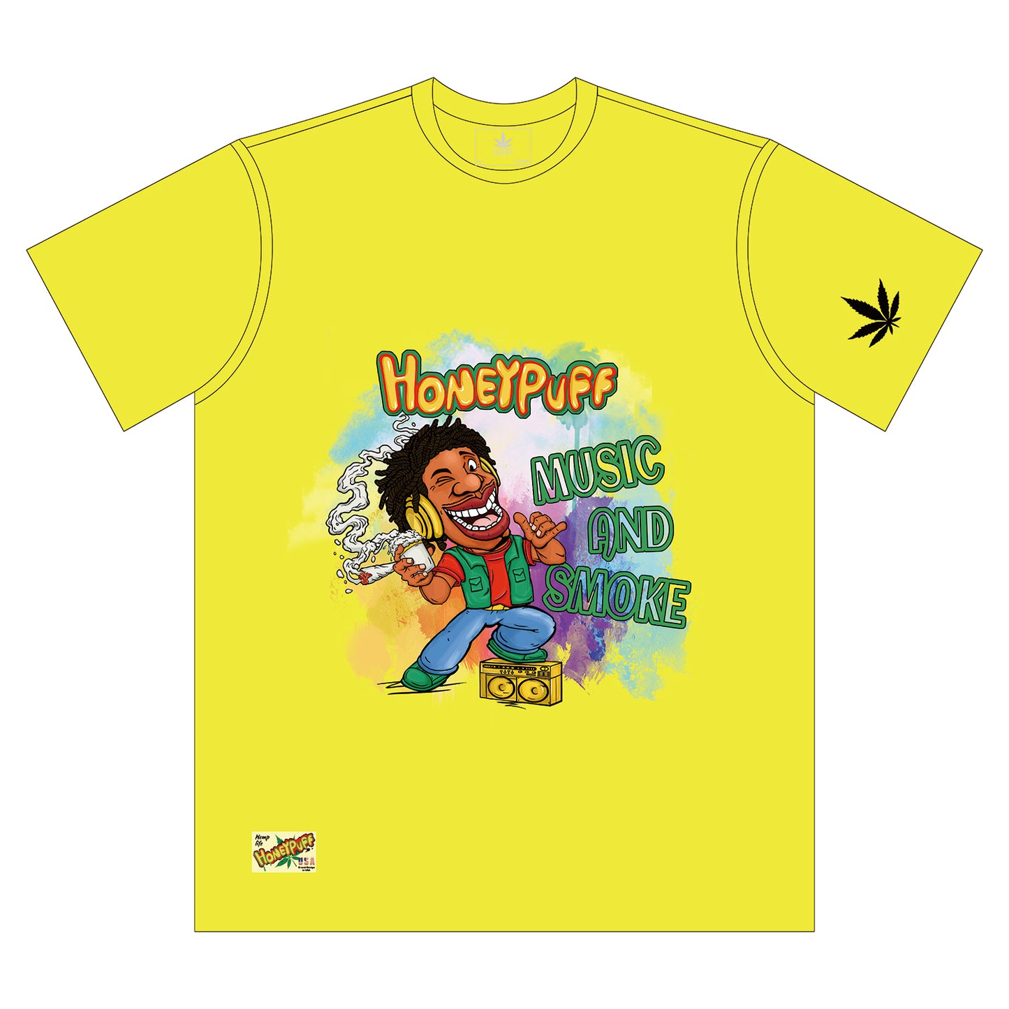 HONEYPUFF Men’s Yellow T Shirt, Comfortable Short Sleeve Shirt