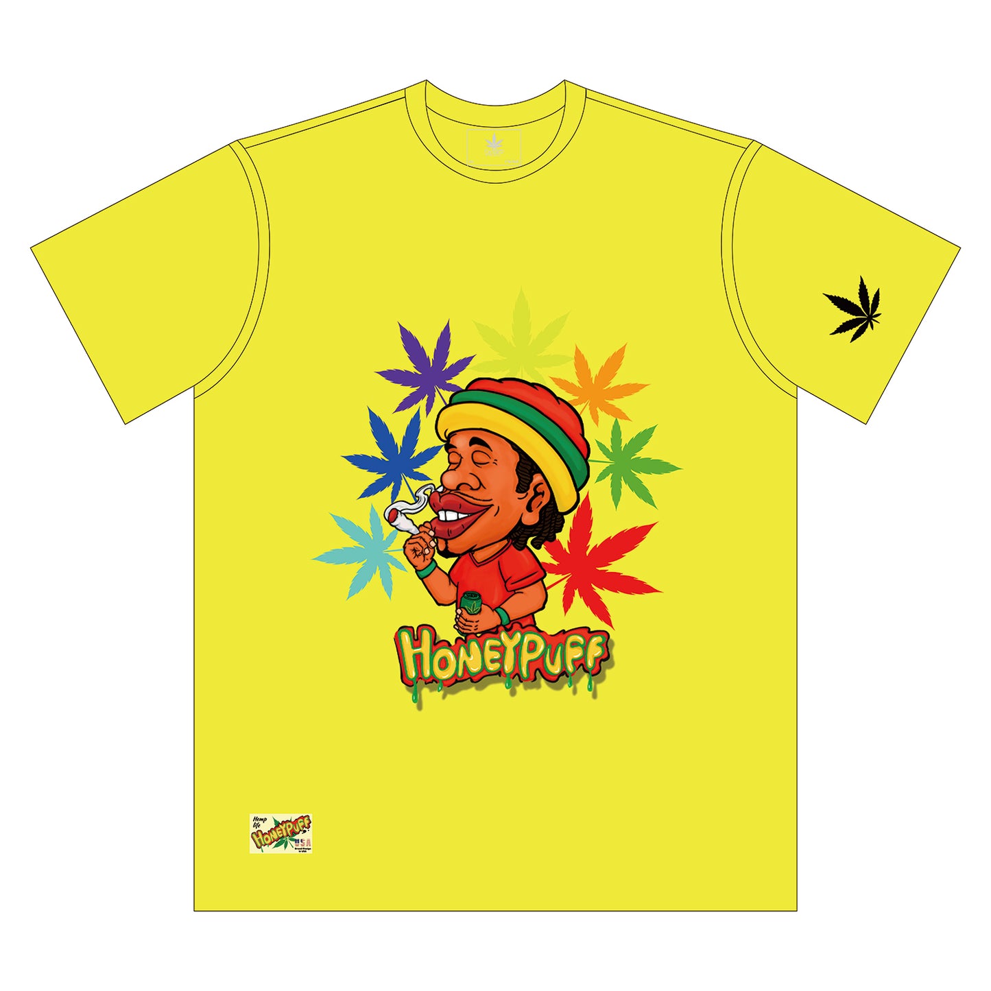 HONEYPUFF Men’s Yellow T Shirt, Comfortable Short Sleeve Shirt