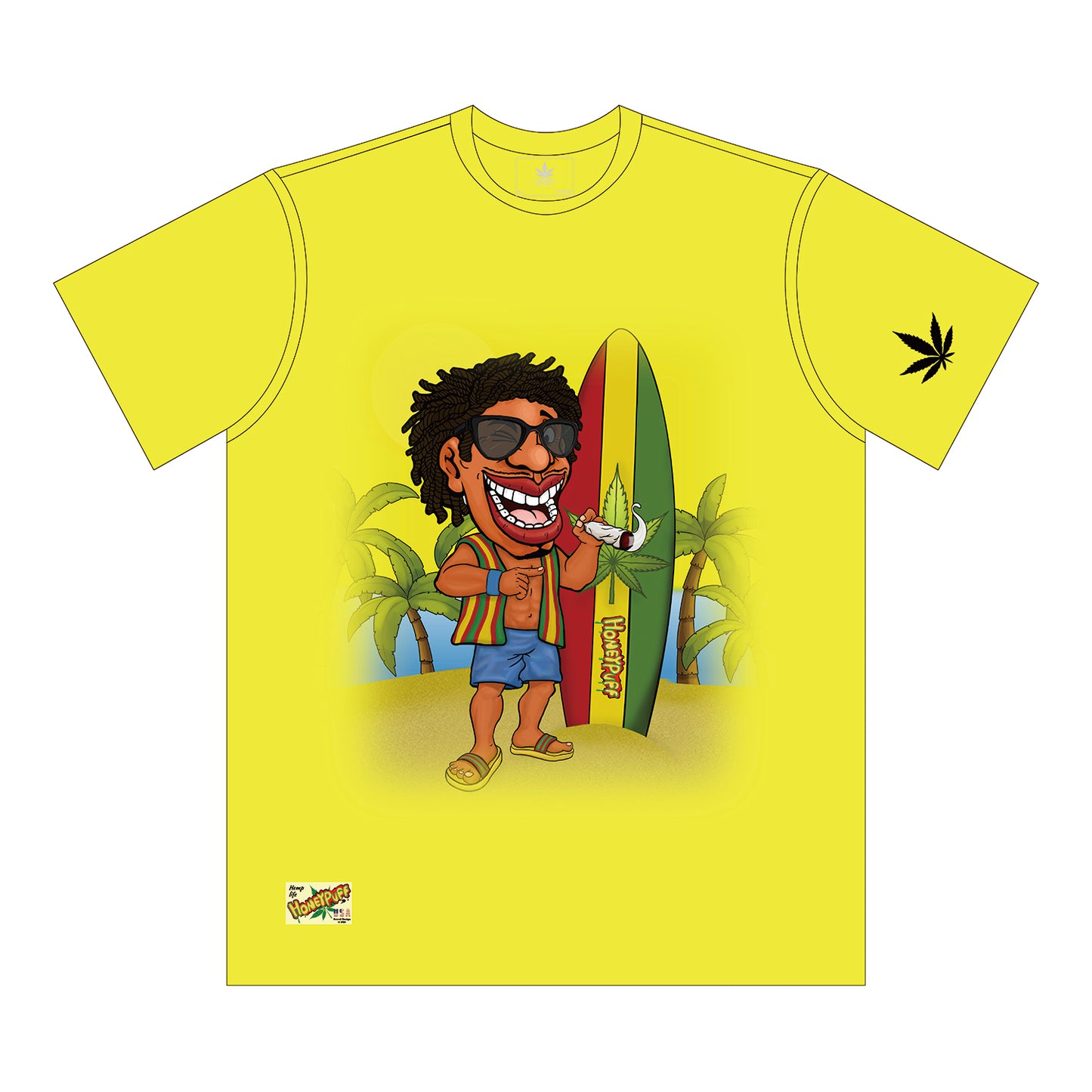 HONEYPUFF Men’s Yellow T Shirt, Comfortable Short Sleeve Shirt