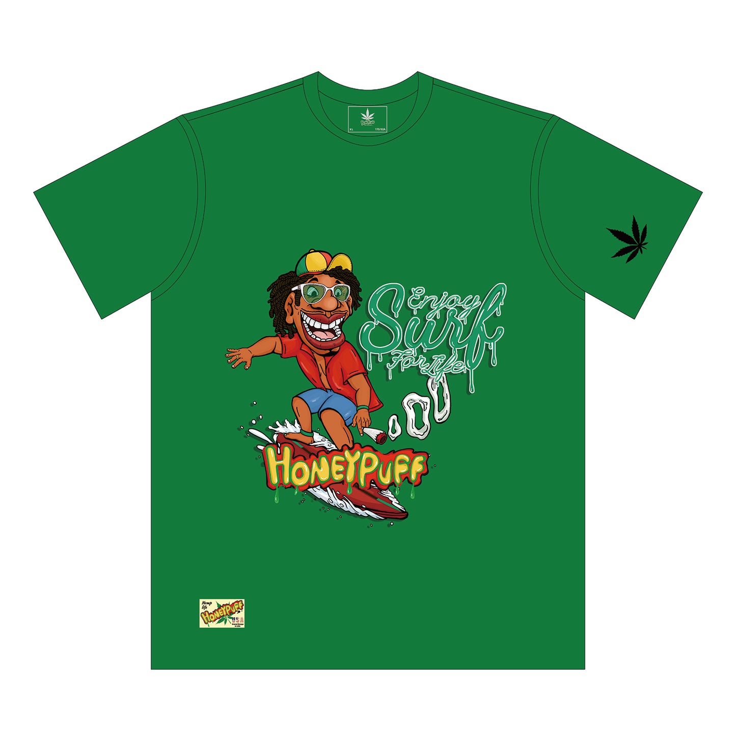 HONEYPUFF Men’s Green T Shirt, Comfortable Short Sleeve Shirt