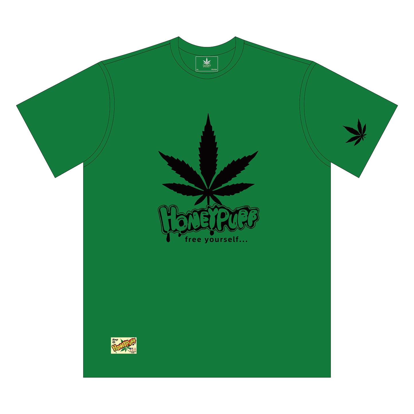 HONEYPUFF Men’s Green T Shirt, Comfortable Short Sleeve Shirt