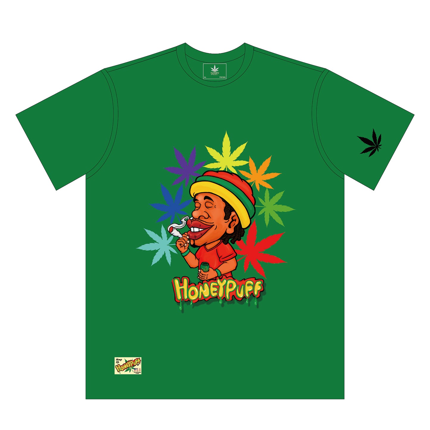 HONEYPUFF Men’s Green T Shirt, Comfortable Short Sleeve Shirt