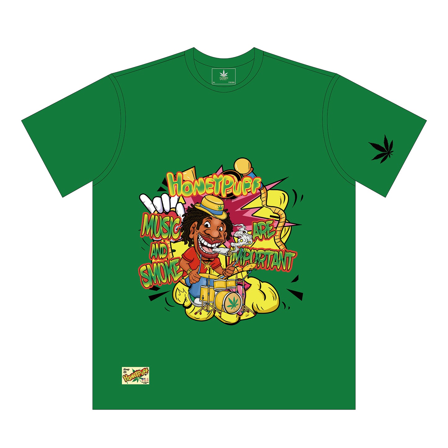 HONEYPUFF Men’s Green T Shirt, Comfortable Short Sleeve Shirt